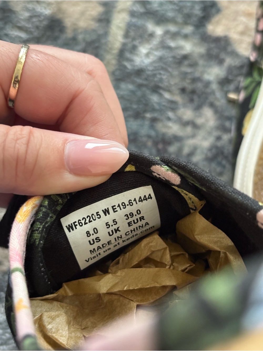 Keds x Rifle Paper Co. Botanical Champion Sneakers Black Motif Size 8 - Picture 8 of 8